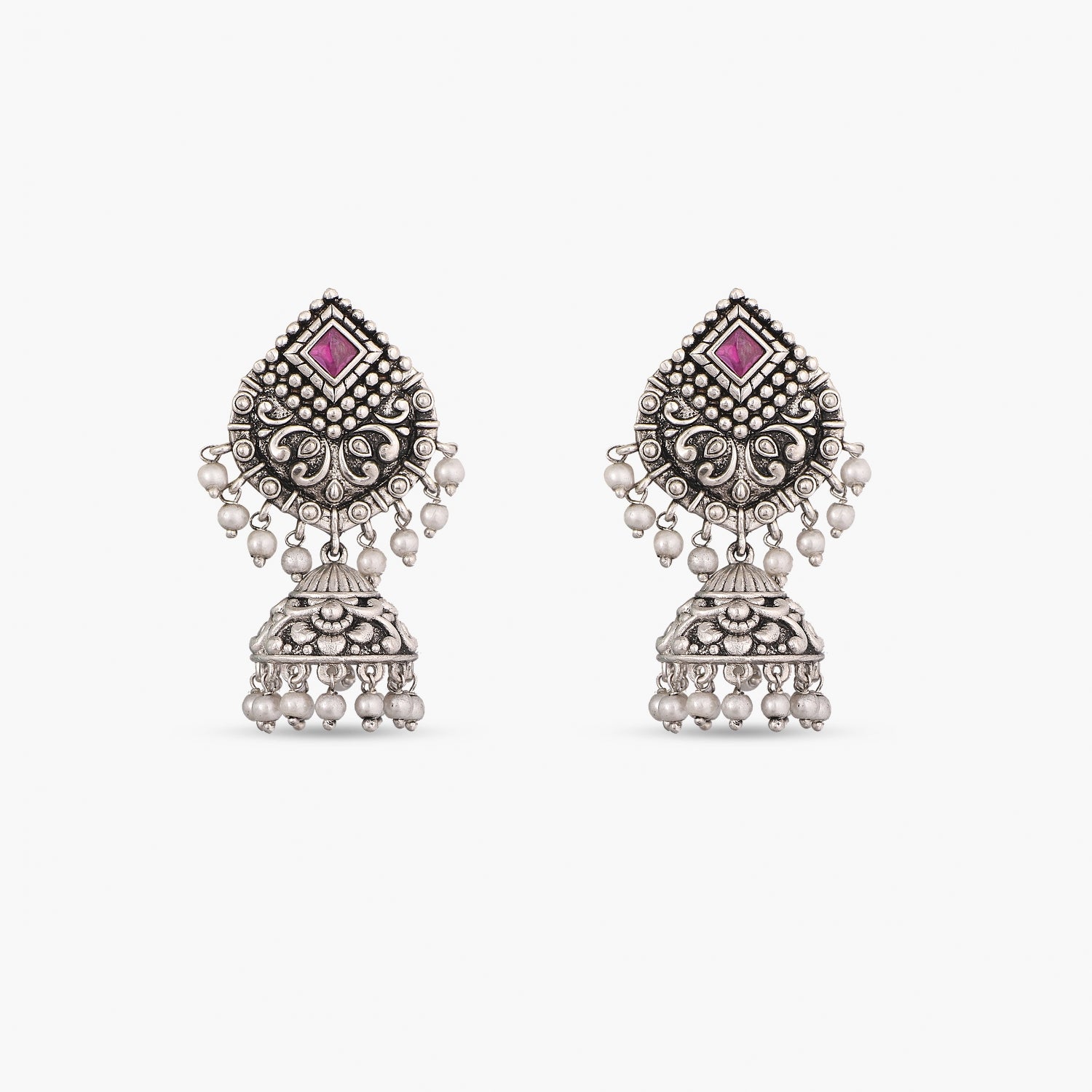 Maati Classic Antique Oxidized Jhumki Earrings