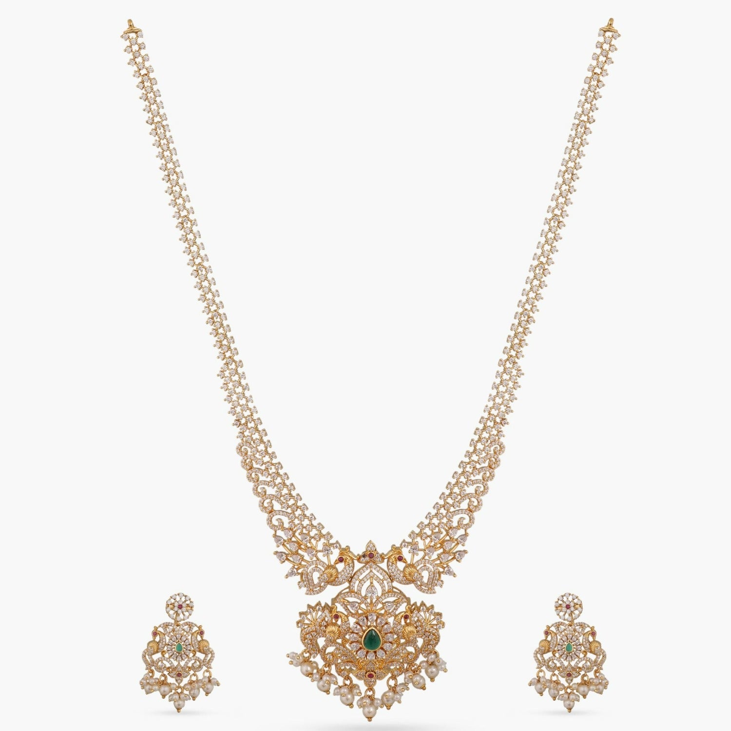 Sonali Nakshatra CZ Long Necklace Set Sonali Nakshatra CZ Long Necklace Set