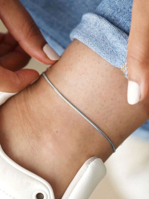 VAMA Silver Plated Layered Snake Chain Anklet Bracelet Jewellery Ankle Anklets VAMA Silver Plated Layered Snake Chain Anklet Bracelet Jewellery Ankle Anklets