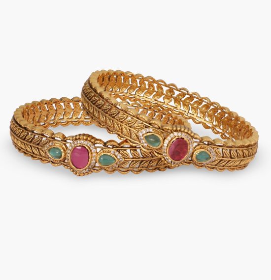 Aasvi Antique Multi Stone Bangles