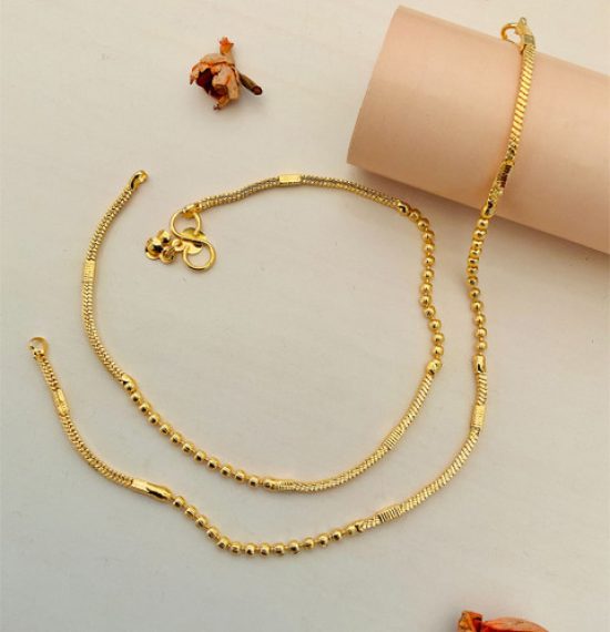 Anouk Set Of 2 Gold-Plated Brass Anklet