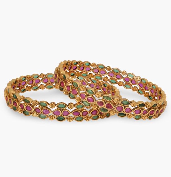 Bansuri Antique Multi Stone Bangles