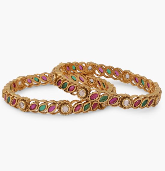 Basudha Antique Multi Stone Bangles