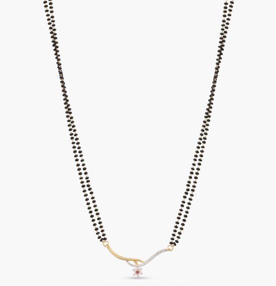 Blooming CZ White Red Black Beads Necklace