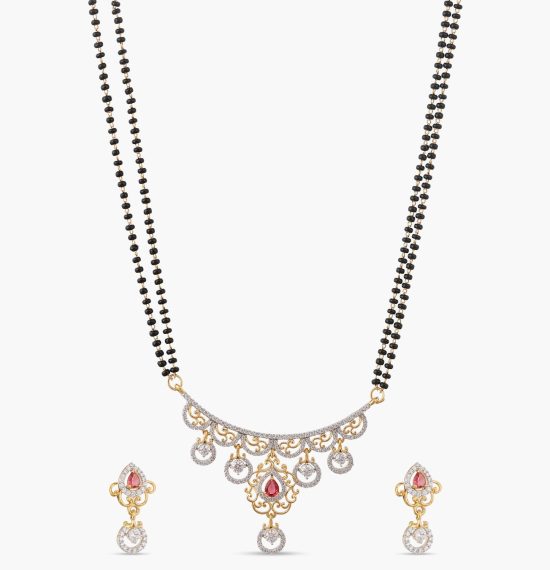 Classic White Red Black Beads Necklace Set