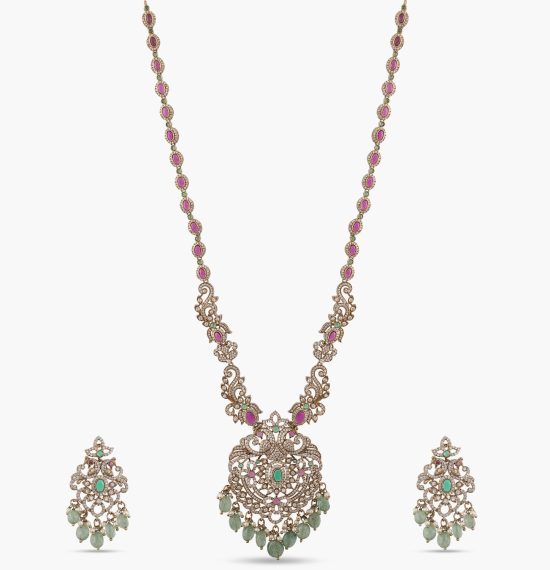 Elanor Nakshatra CZ Long Necklace Set