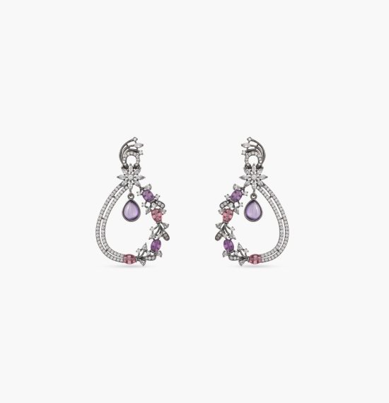 Floral Blush CZ Drop Earrings