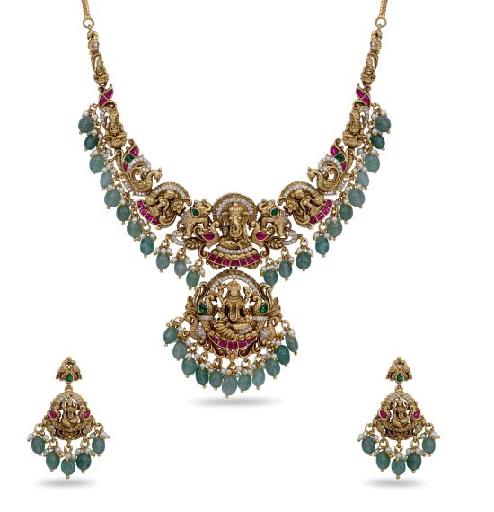 Gana Lakshmi Antique Temple Necklace Set