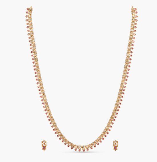 Manju Nakshatra CZ Long Necklace Set