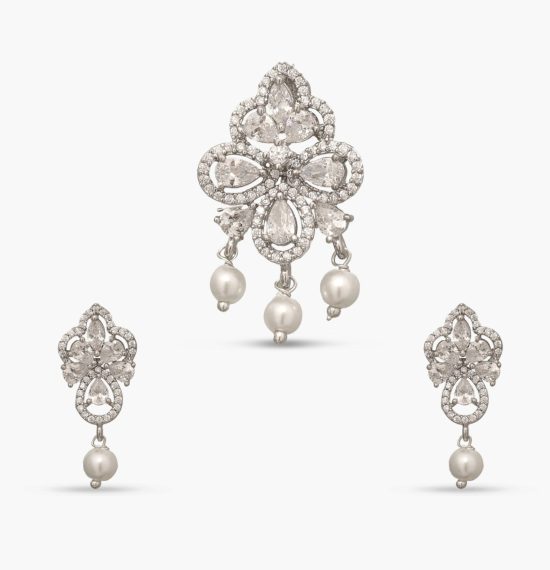 Pearl Dew Nakshatra CZ Pendant Set