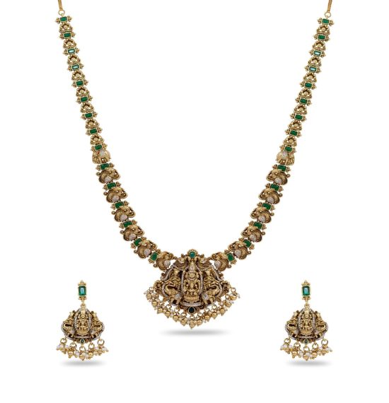Perumal Antique Temple Long Necklace Set