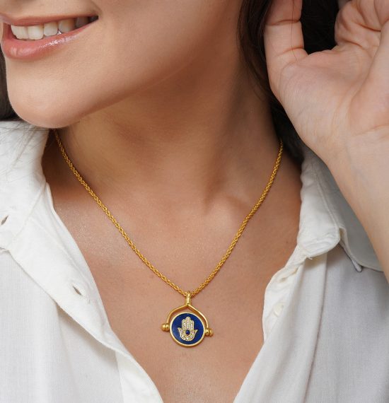 Protection Necklace with Evil Eye and Hamsa Hand
