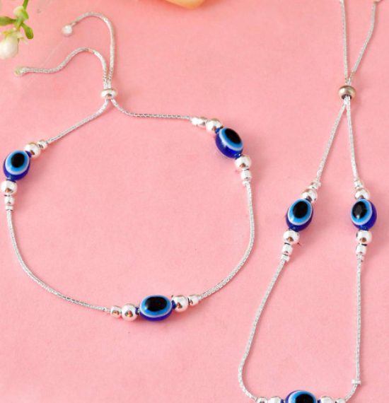 Sangria Stainless Steel Silver-Plated Anklet