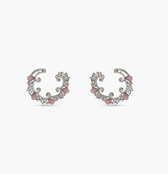 Swirl & Shine CZ Hoop Earrings