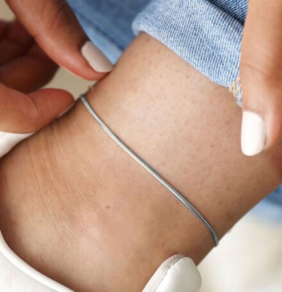 VAMA Silver Plated Layered Snake Chain Anklet Bracelet Jewellery Ankle Anklets