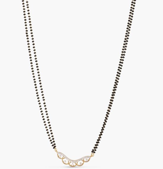 Vivana CZ White Black Beads Necklace