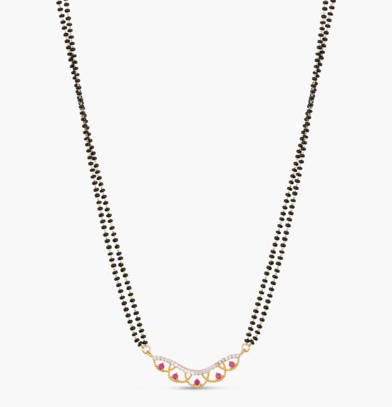 Vivana CZ White Red Black Beads Necklace